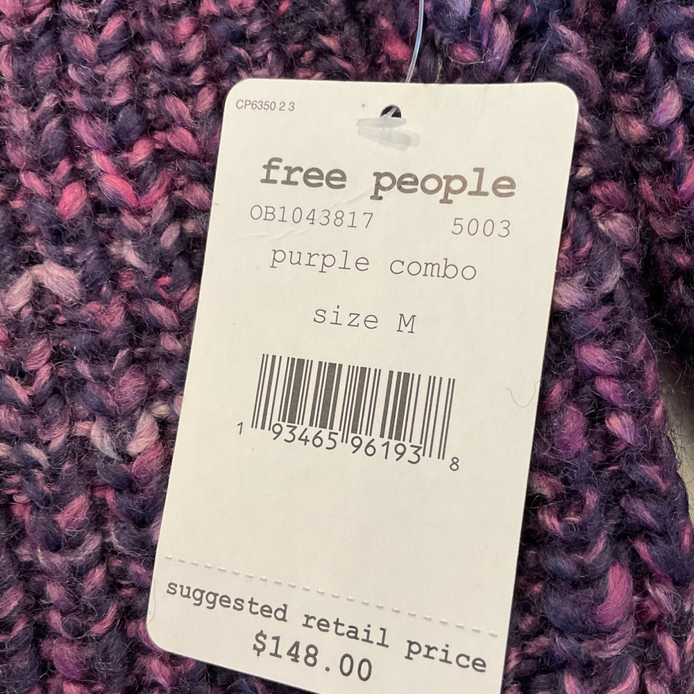 Free People Purple Combo Knit Cardigan-NWT - Picture 15 of 16